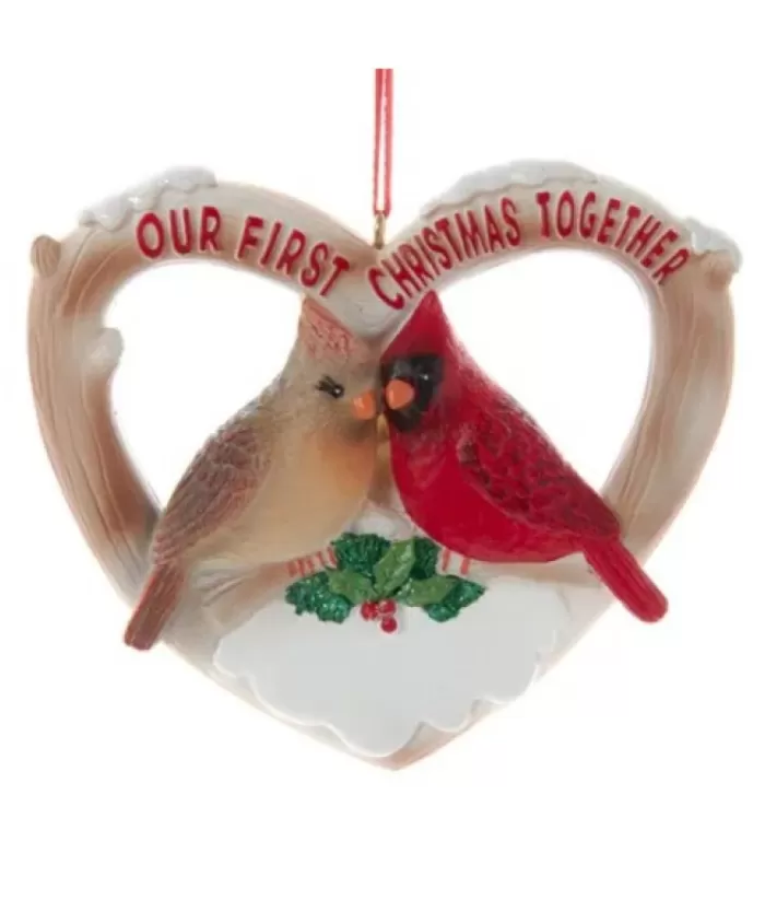 Boutique de Noël Cardinal Couple ''Our First Christmas'' Ornament