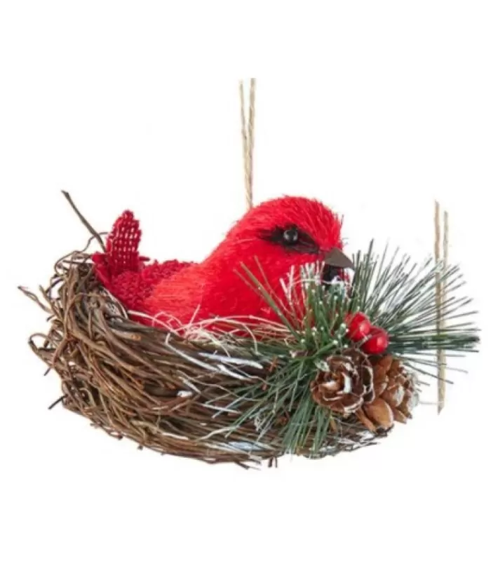 Boutique de Noël Cardinal In Nest Ornament