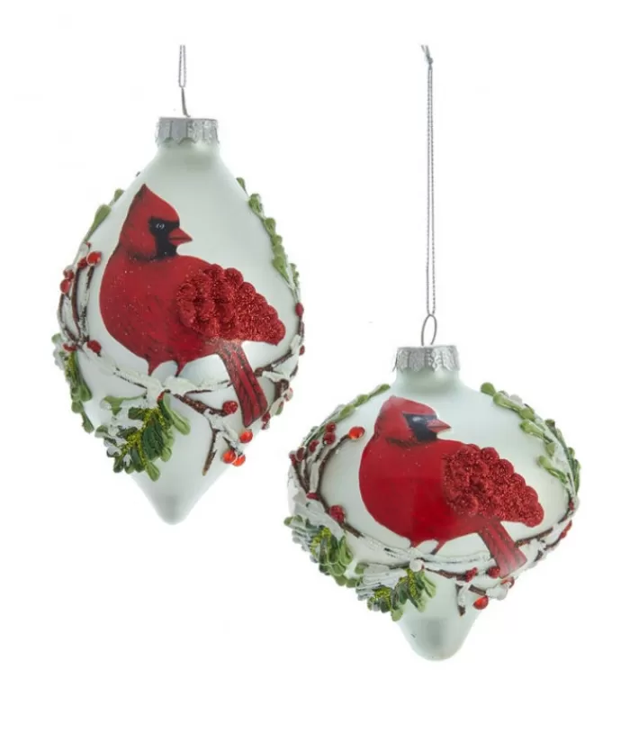 Boutique de Noël Animaux*Cardinal Pattern Onion Glass Ornament