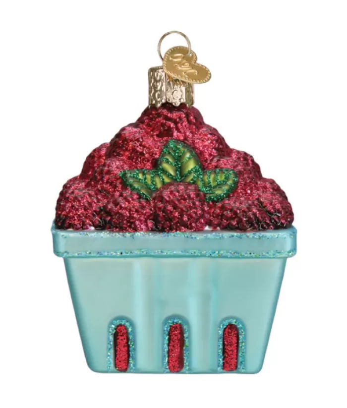 Boutique de Noël Carton Of Raspberries Glass Ornament