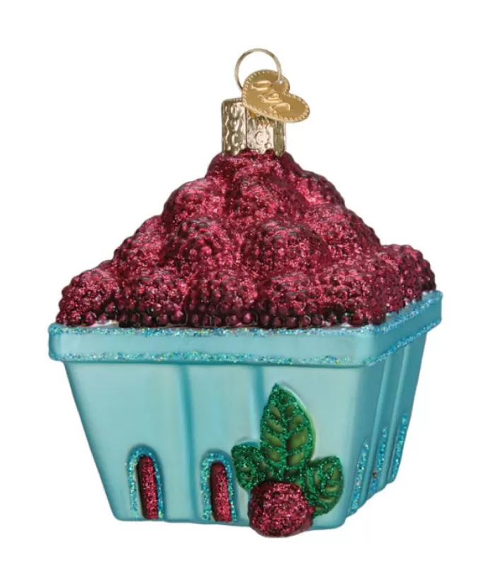 Boutique de Noël Carton Of Raspberries Glass Ornament