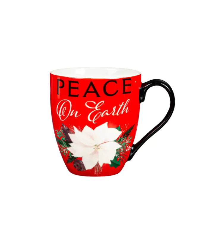 Boutique de Noël Vaisselles De Noël*Ceramic Mug, "Peace On Earth" Message, 17 Oz