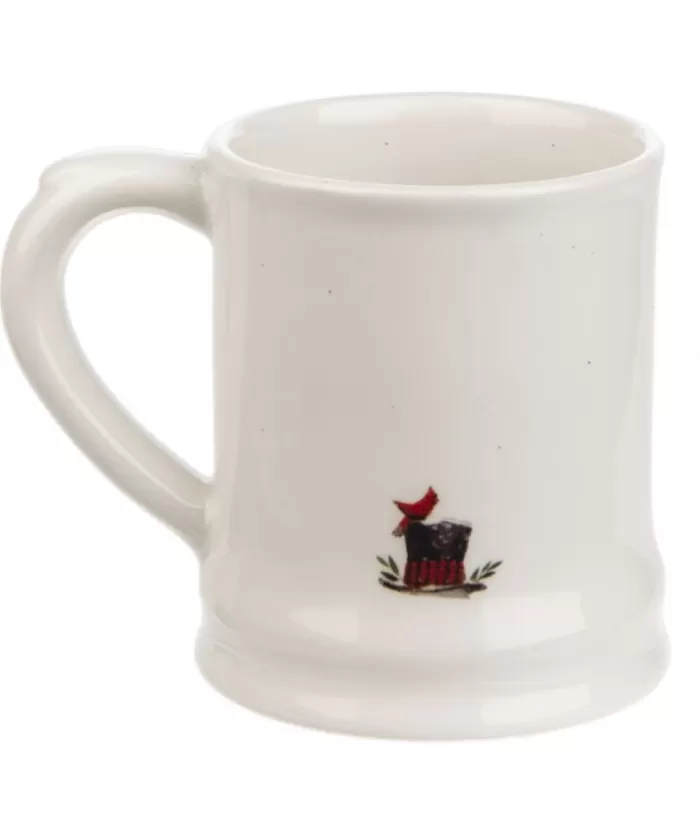 Boutique de Noël Ceramic Mug, Snowman In Forest With Cardinals