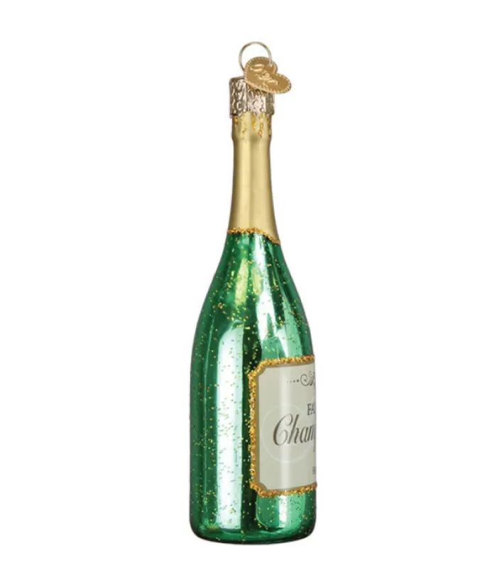 Boutique de Noël Champagne Bottle Glass Ornament