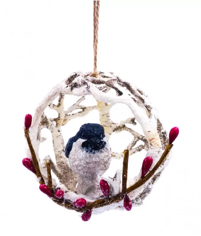 Boutique de Noël Chickadee In Nest Ornament