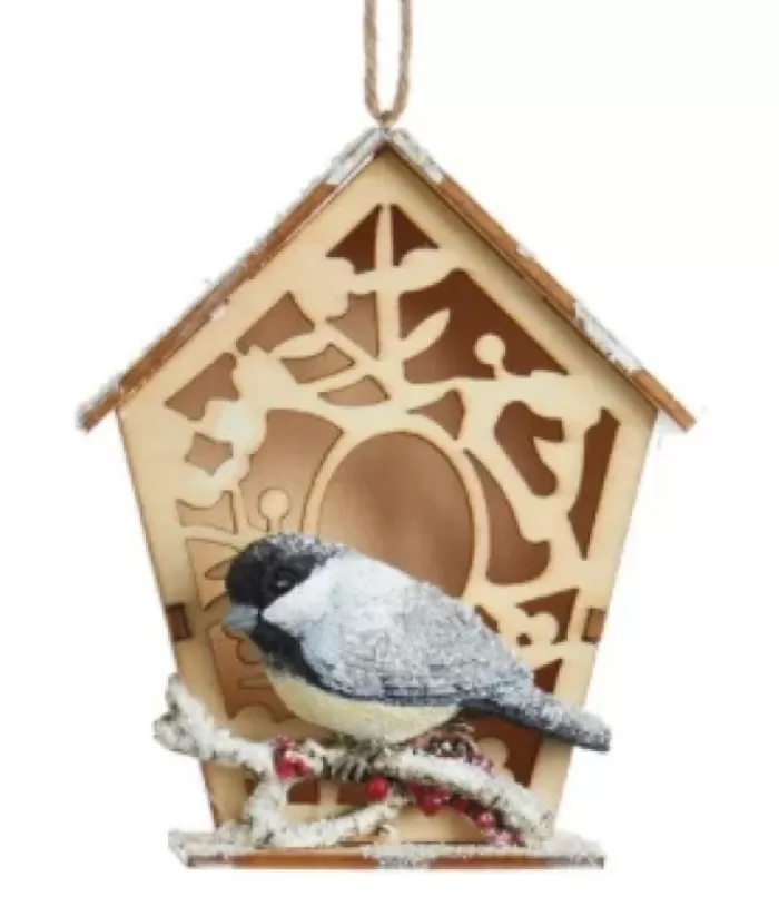 Boutique de Noël Chickadee With Birdhouse Ornament