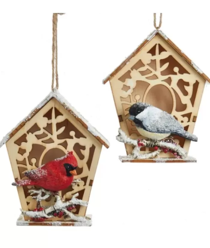 Boutique de Noël Animaux*Chickadee With Birdhouse Ornament