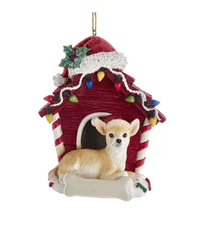 Boutique de Noël Chihuahua Ornament With Doghouse