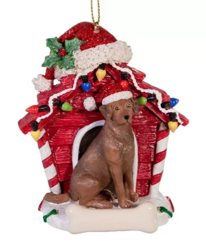 Boutique de Noël Chocolate Labrador Ornament With Doghouse