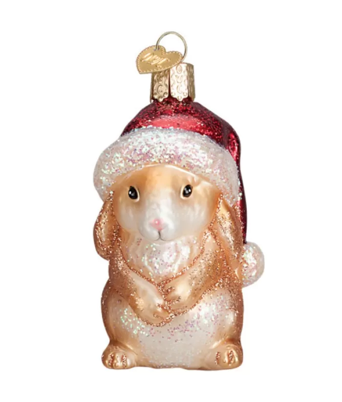 Boutique de Noël Christmas Bunny Glass Ornament