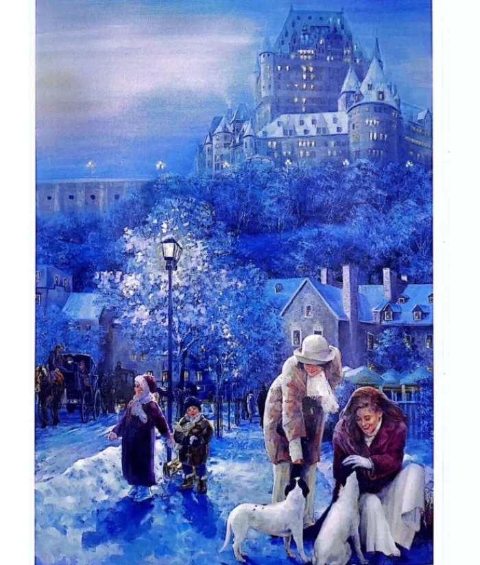 Boutique de Noël Cartes De Noël*Christmas Card Winter Chateau Frontenac