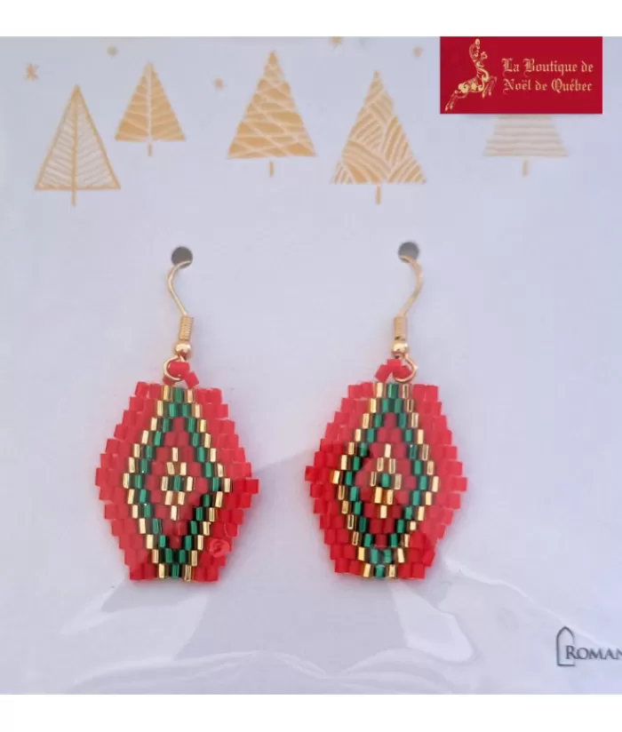 Boutique de Noël Bijoux*Christmas Earrings, Woven Material