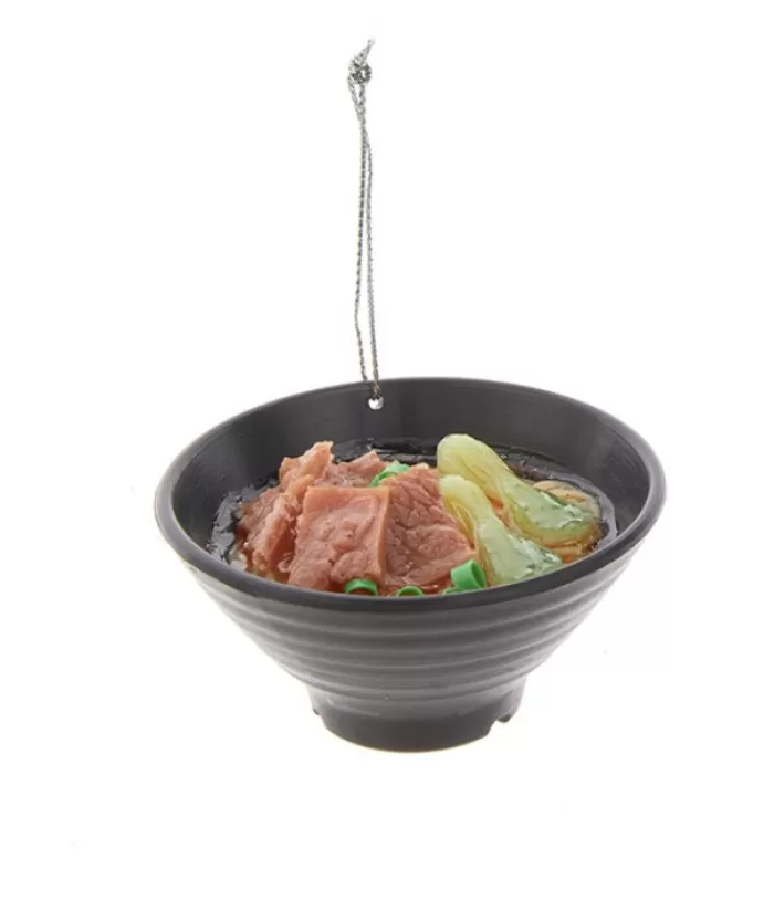 Boutique de Noël Nourriture & Breuvages*Christmas Ornament, Bowl Of Asian Style Noodles And Beef