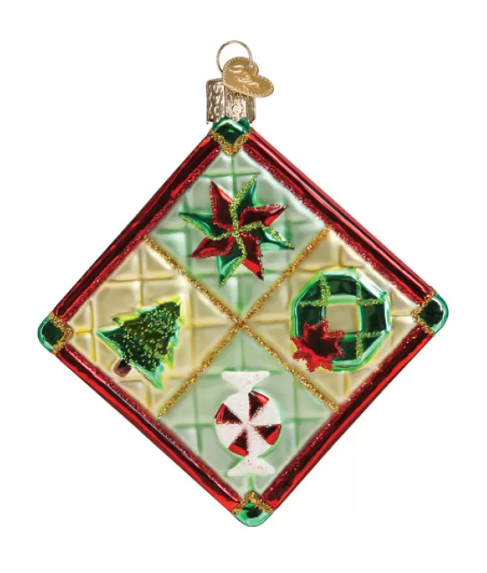 Boutique de Noël Divers*Christmas Quilt Glass Ornament