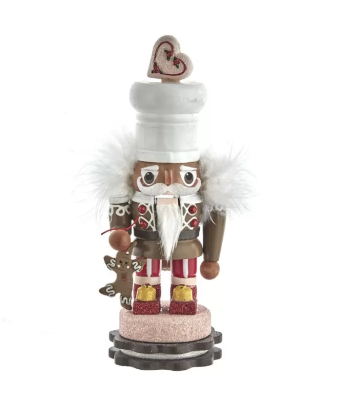 Boutique de Noël Chubby Gingerbread Nutcracker With Cookie Base 7.8" Tall