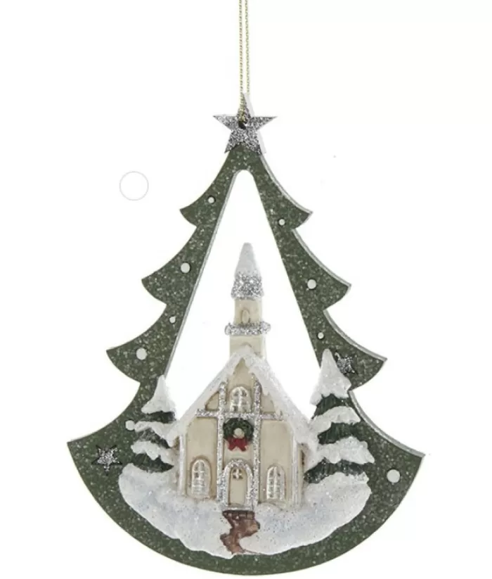 Boutique de Noël Church In Tree Arch Ornament