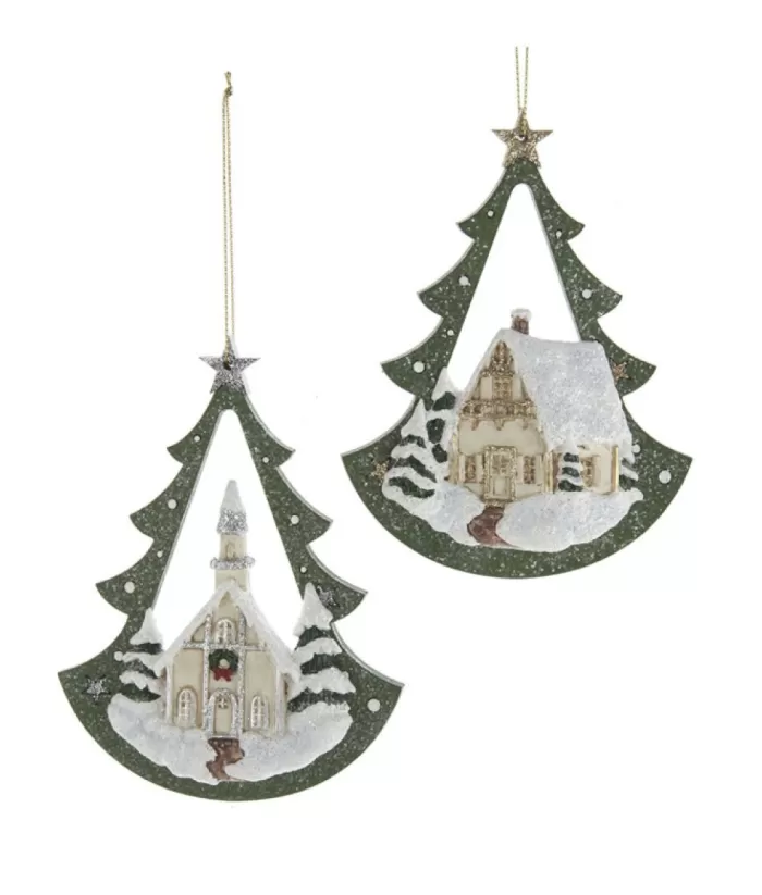 Boutique de Noël Church In Tree Arch Ornament