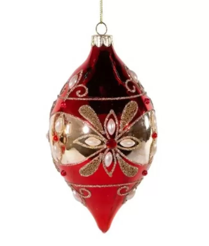 Boutique de Noël Classic Red/Gold Glass Ball Ornament