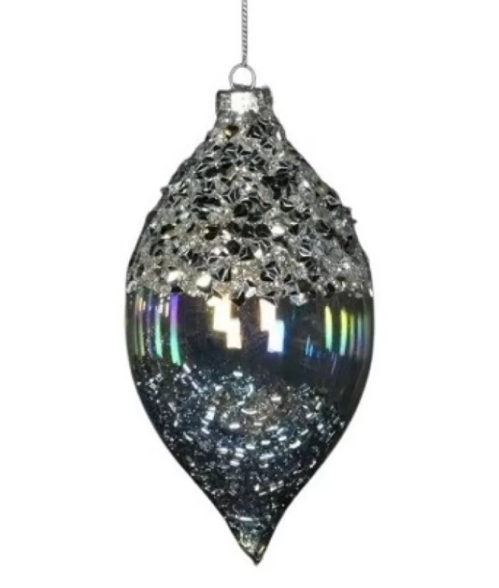 Boutique de Noël Divers*Clear Glass Finial Ornament With Rainbow Effect, 130Mm