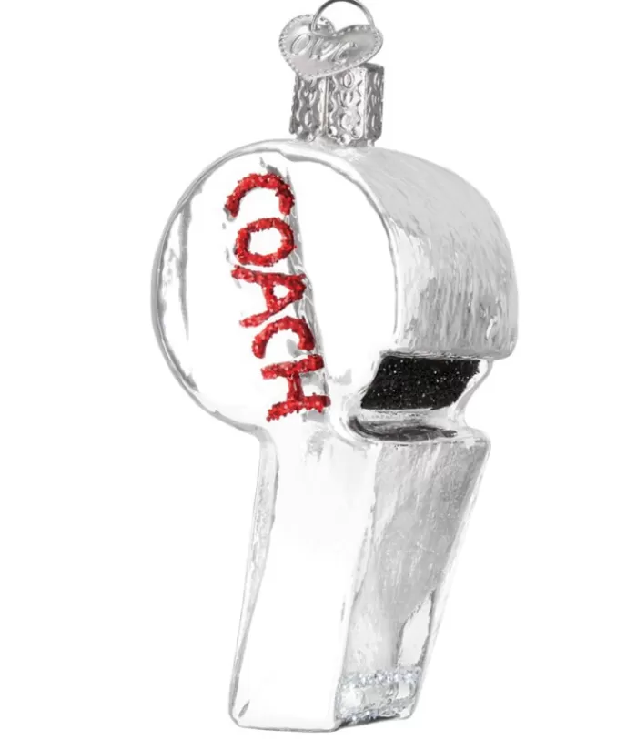 Boutique de Noël Sports*Coach'S Whistle Glass Ornament