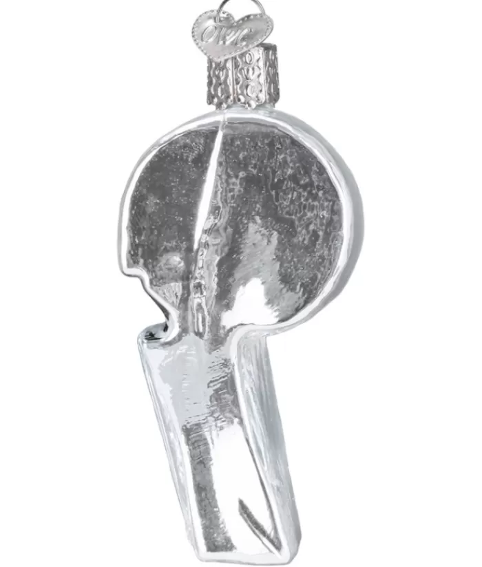 Boutique de Noël Loisirs & Professions*Coach'S Whistle Glass Ornament