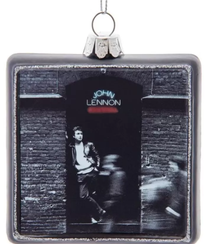 Boutique de Noël Divers*Collectible Ornament In Glass, 1975 Vinyl Record "Rock And Roll" By John Lennon
