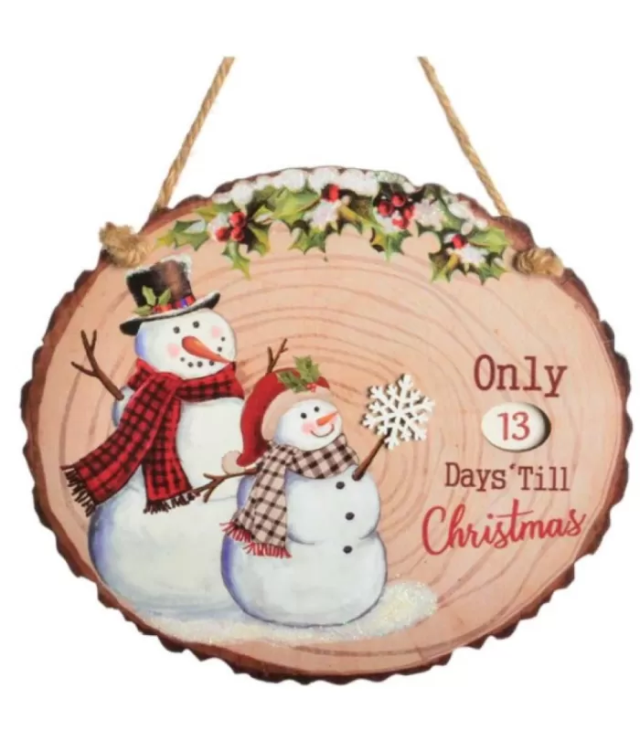 Boutique de Noël Countdown Plaque With Snowmen Ornament