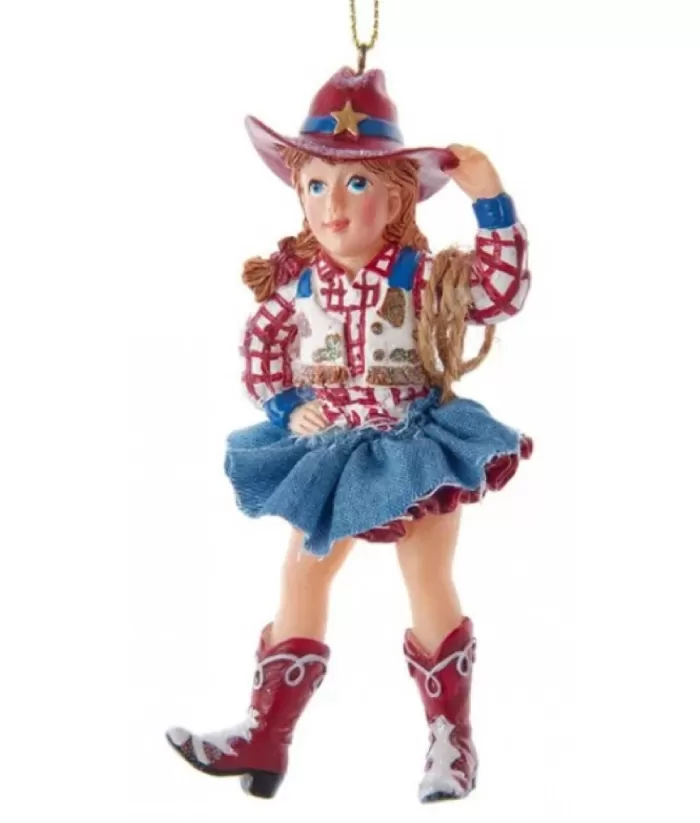 Boutique de Noël Cowgirl With Hat Ornament