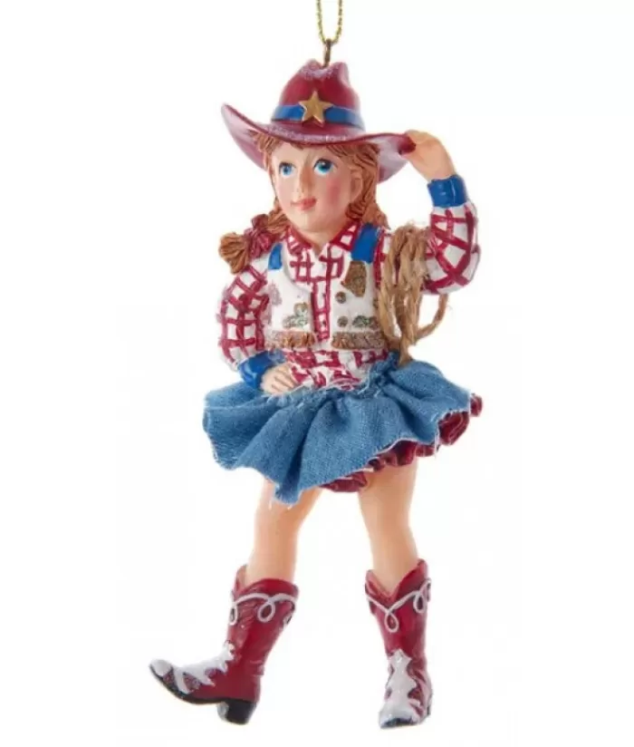 Boutique de Noël Loisirs & Professions*Cowgirl With Hat Ornament