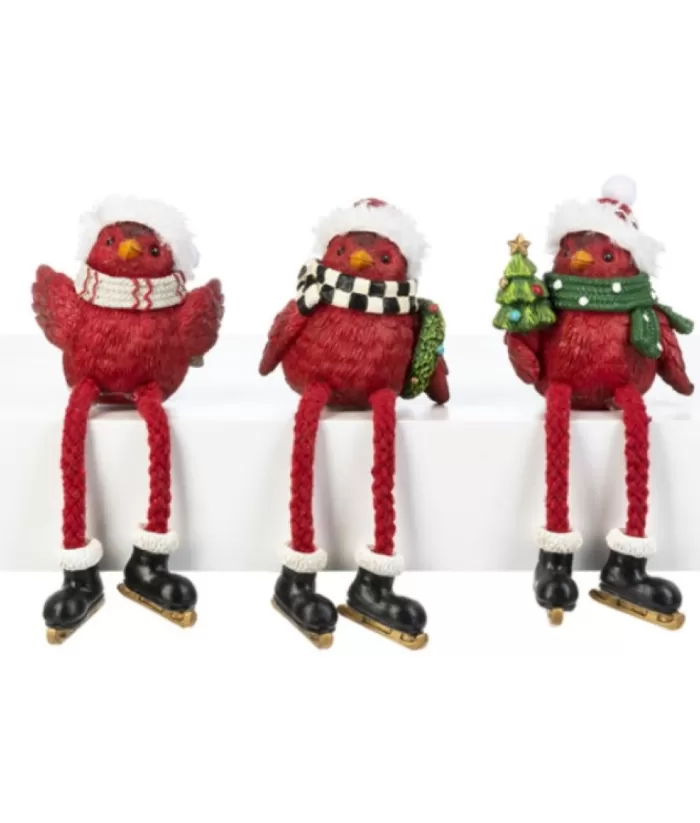 Boutique de Noël Cozy Cardinal With Checkered Scarf, Table Decoration, 4" Tall