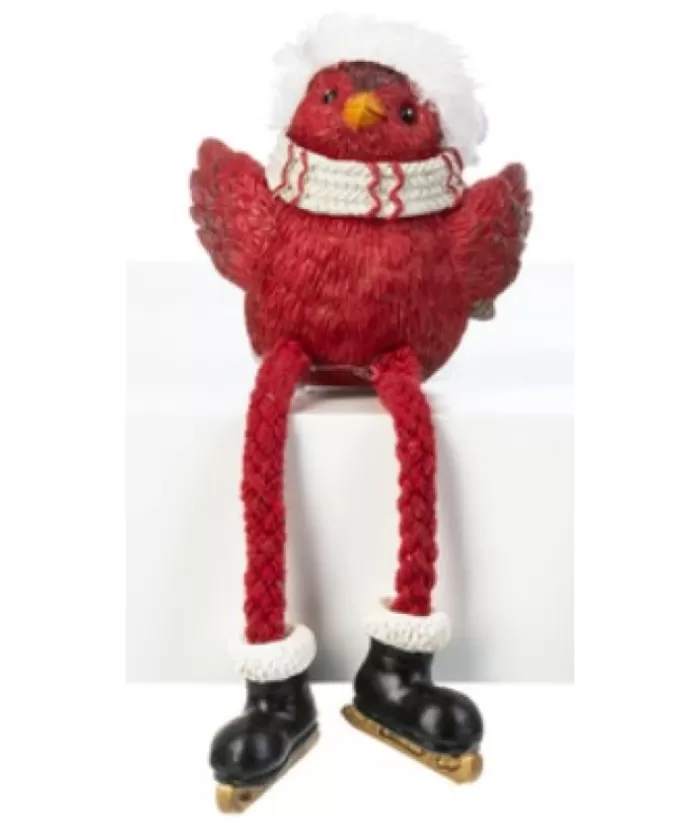 Boutique de Noël Cozy Cardinal With White Scarf, Table Decoration, 4" Tall