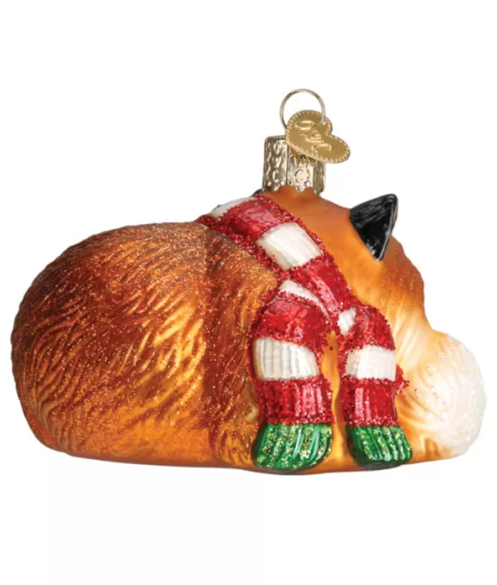 Boutique de Noël Cozy Fox Glass Ornament