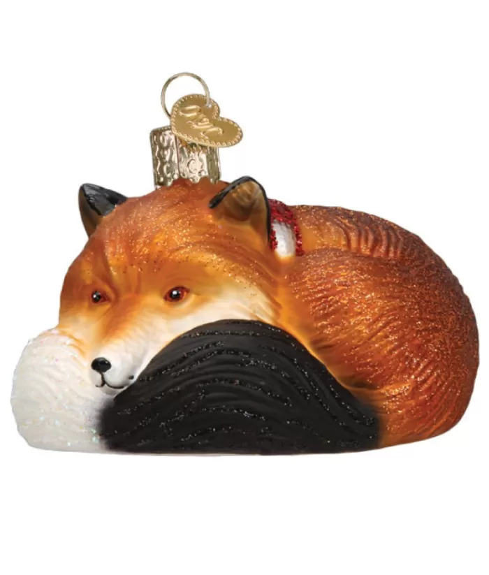 Boutique de Noël Cozy Fox Glass Ornament