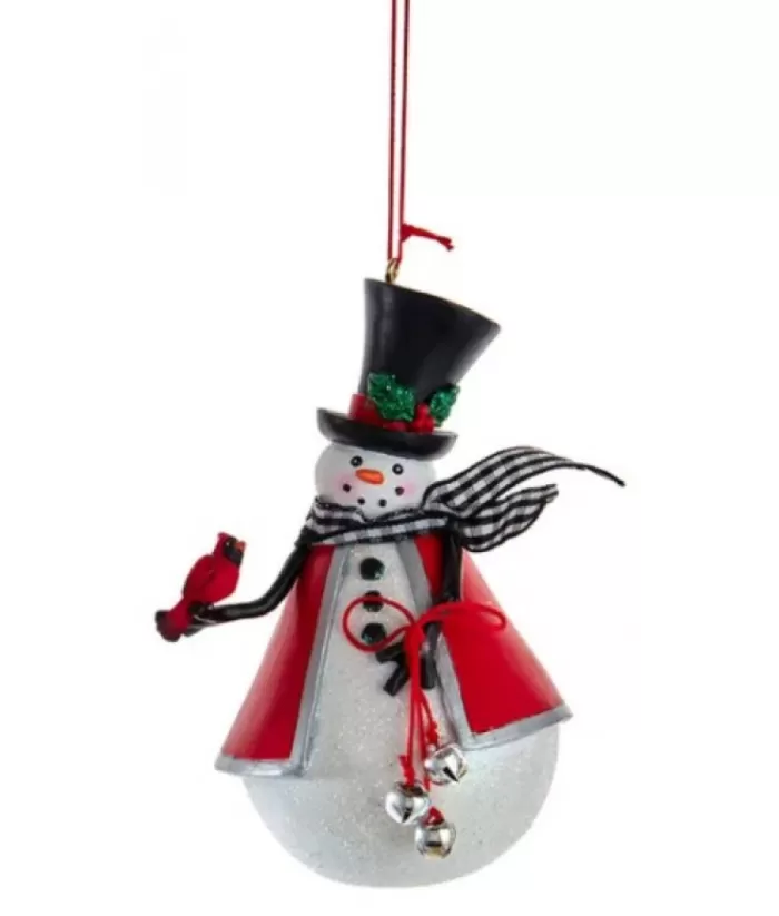 Boutique de Noël Cozy Snowman With Bells Ornament