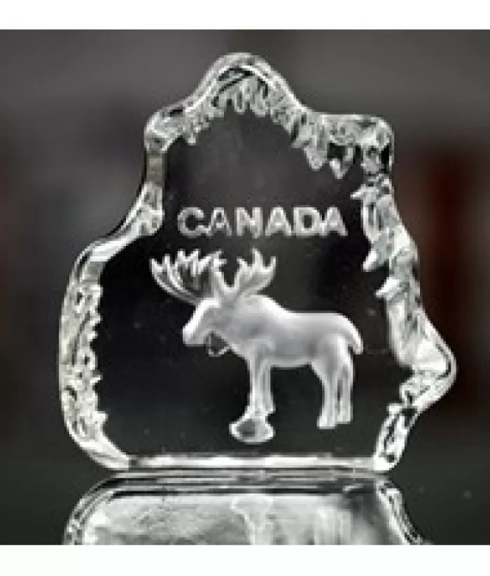 Boutique de Noël Divers*Crystal Etched Canada Moose