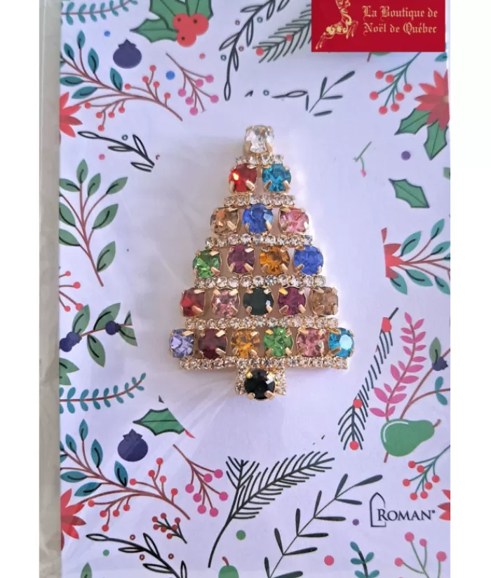 Boutique de Noël Bijoux*Crystal Xmas Tree Shaped Brooch