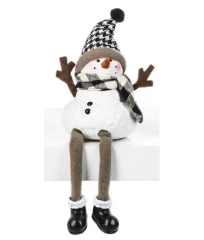 Boutique de Noël Bonhommes De Neige*Dangling Leg Cosy Snowman, Shelf Ornament