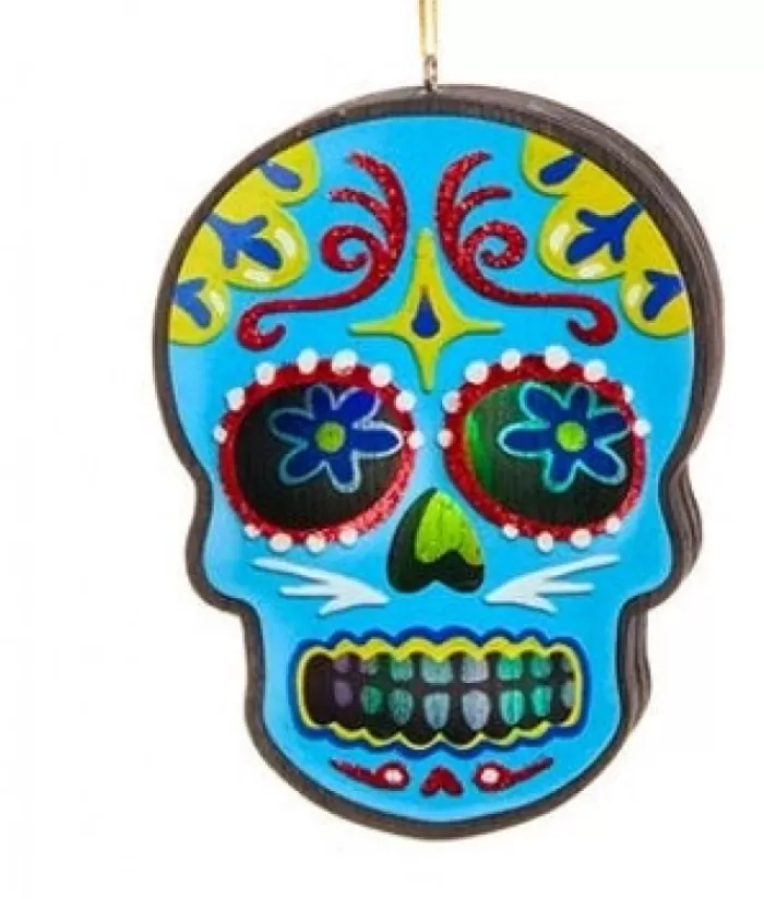 Boutique de Noël Divers*Day Of The Dead Blue Skull Ornament