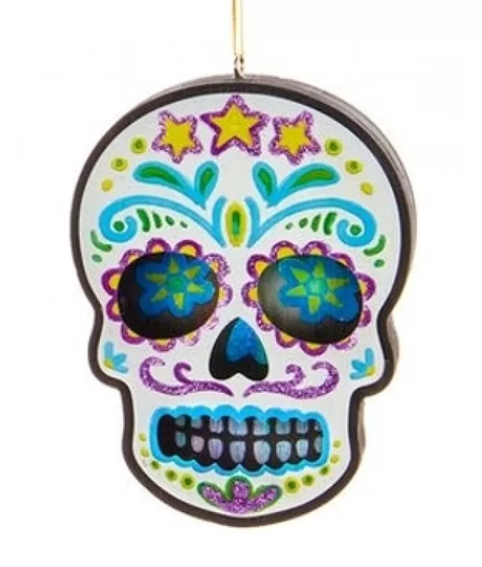 Boutique de Noël Divers*Day Of The Dead Led White Skull Ornament