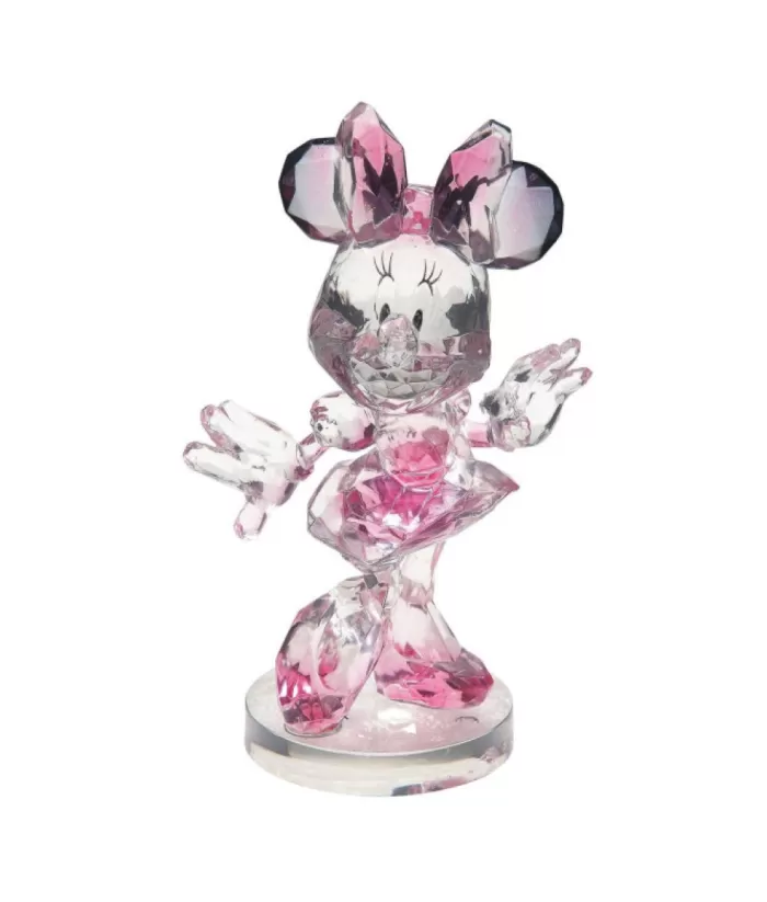 Boutique de Noël Disney'S Minnie Mouse Clear Acrylic Faceted Figurine, Measures 3.8"