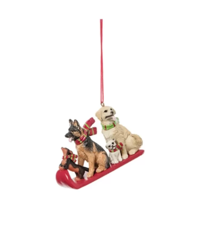 Boutique de Noël Chiens*Dogs On Sled Ornament