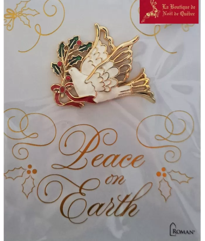 Boutique de Noël Bijoux*Dove Shaped Brooch "Peace On Earth"