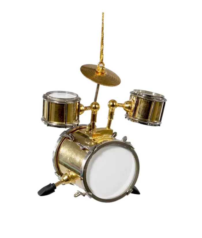 Boutique de Noël Drum Kit In Metal, 4"Ornament In Black Jewel Box