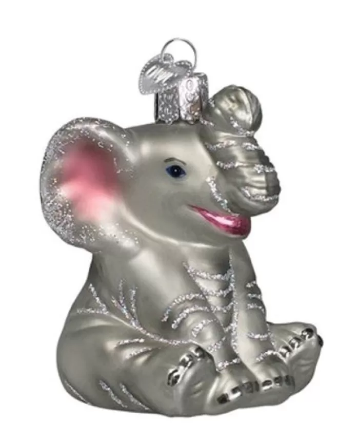 Boutique de Noël Animaux*Elephant Glass Ornament