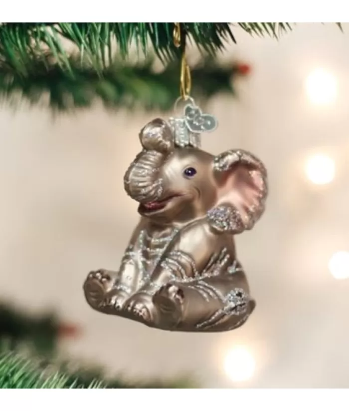 Boutique de Noël Elephant Glass Ornament