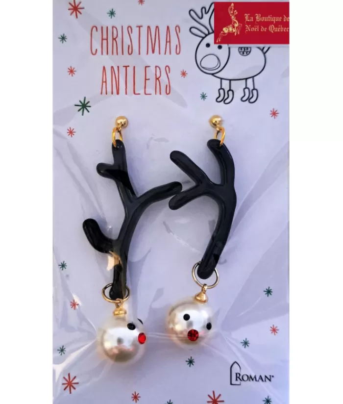 Boutique de Noël Bijoux*Festive Earrings, Reindeer Antler Shape