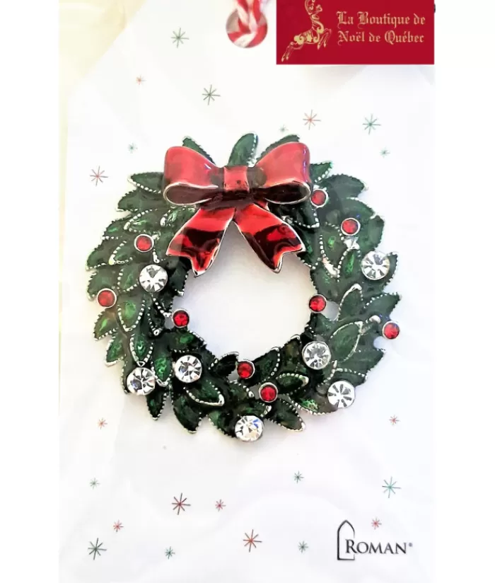 Boutique de Noël Bijoux*Festive Wreath Shaped Brooch