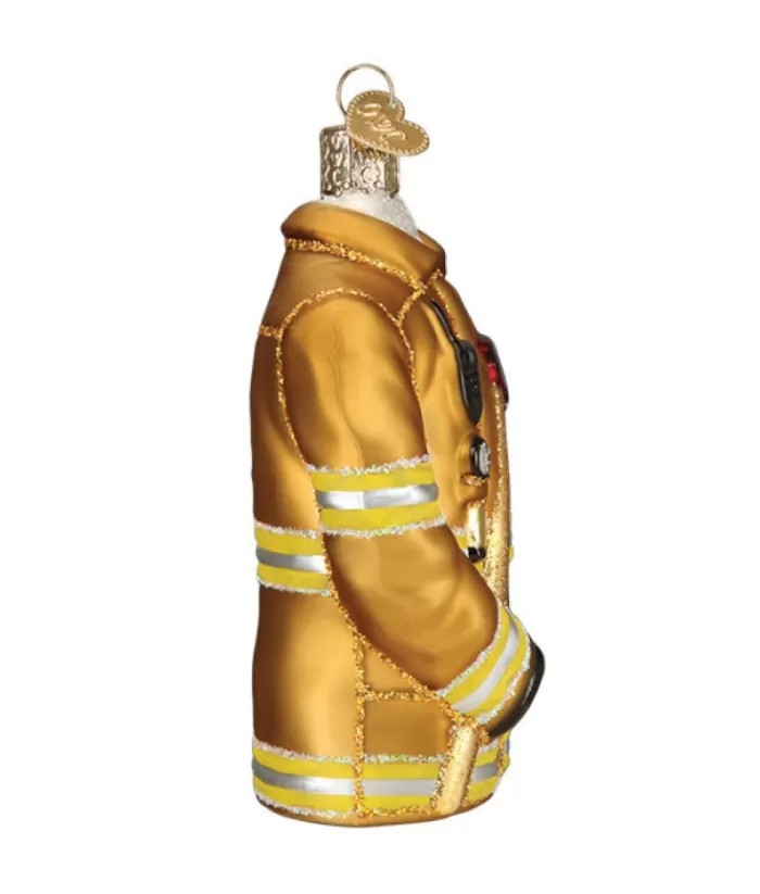 Boutique de Noël Firefighter Coat Glass Ornament