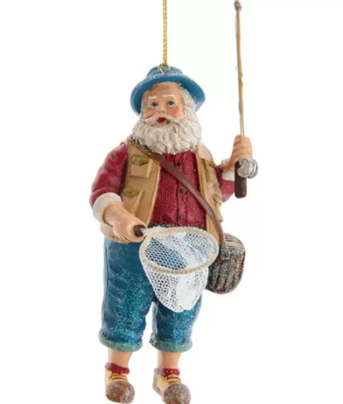 Boutique de Noël Loisirs & Professions*Fisherman Santa With Net Ornament