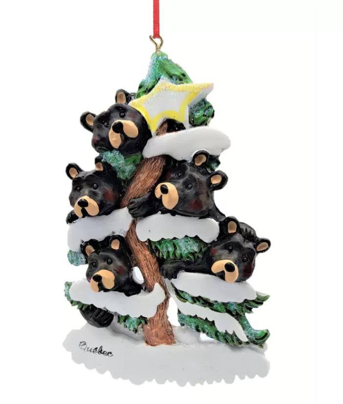 Boutique de Noël Animaux*Five Bears Family On Tree